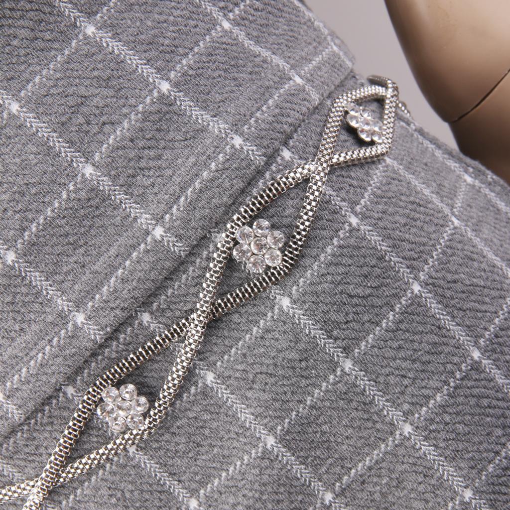 2pcs Rhinestone Women Chain Belt Skinny Waist Belt for Wedding Bridal Dress