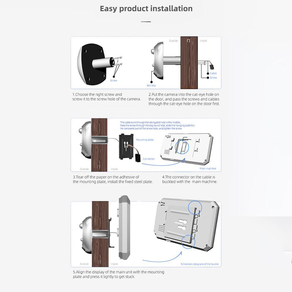 Door Peephole Viewer  Night  with Chime for Office