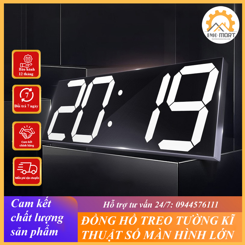 Đồng Hồ LED 3D Treo Tường Điều Khiển Từ Xa- lịch sự,sang trọng và thời thượng