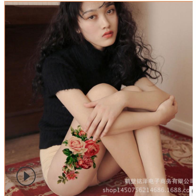 Hình xăm dán cao cấp hoa xinh 15x21cm