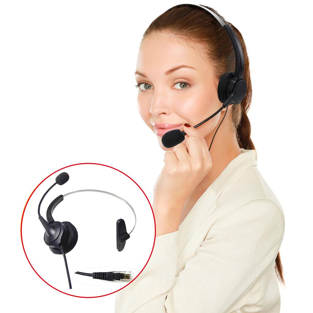 Call Center Hands-free Headsets RJ9 Headphone Monaural Microphone For Office