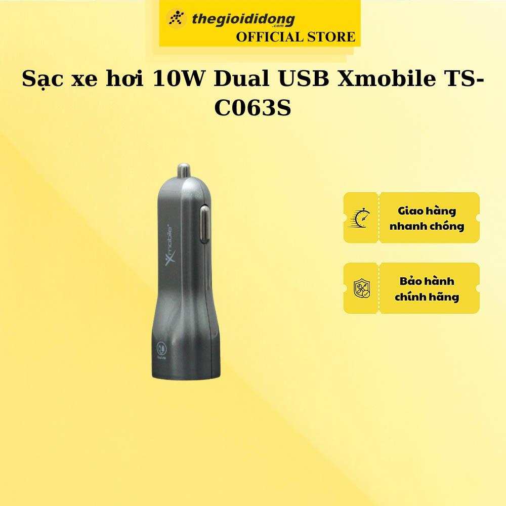 Sạc xe hơi Xmobile Dual USB TS-C063S Xám - Hàng Chính Hãng