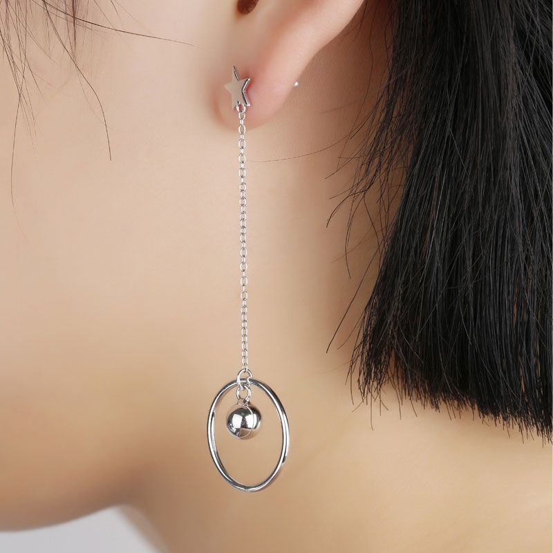 Bông tai hình tròn mix khối cầu ý tưởng hình học độc đáo hiện đại