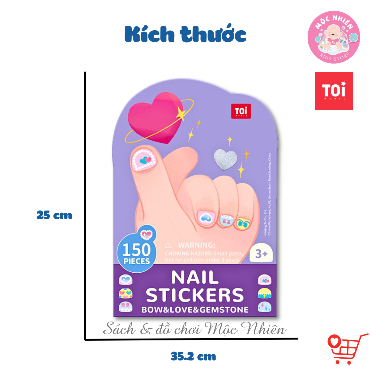 Đồ Chơi Dán Móng Tay 150 chi tiết - TOI Nail Stickers