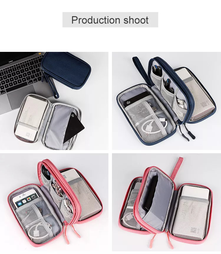 Túi đựng phụ kiện công nghệ đựng pin sạc dự phòng, điện thoại, cáp sạc usb, tai nghe có quai cầm, Túi Đựng Phụ Kiện Công Nghệ Có Quai Cầm, Chống Nước - Hàng Chính Hãng dododios