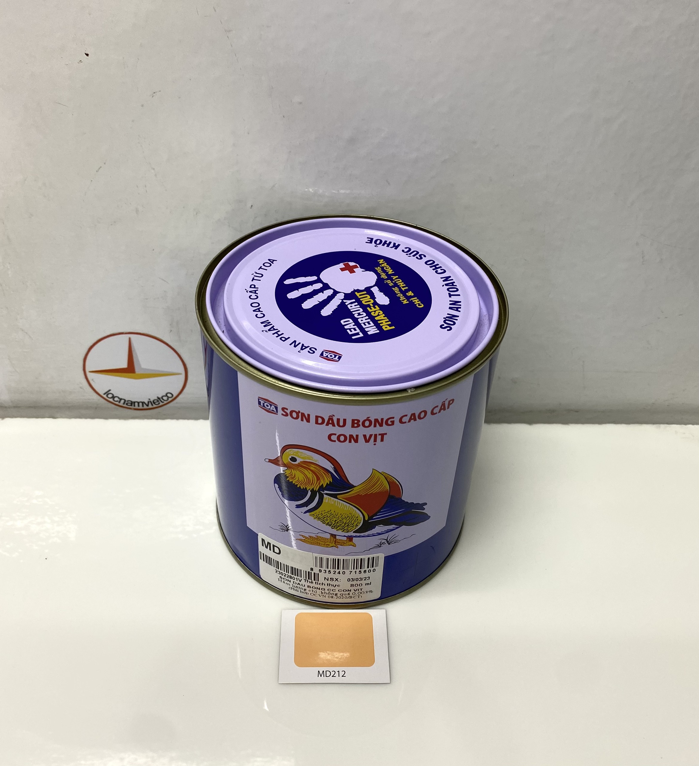 Sơn dầu cao cấp TOA Con Vịt màu cam MD 212 _ 800 ml