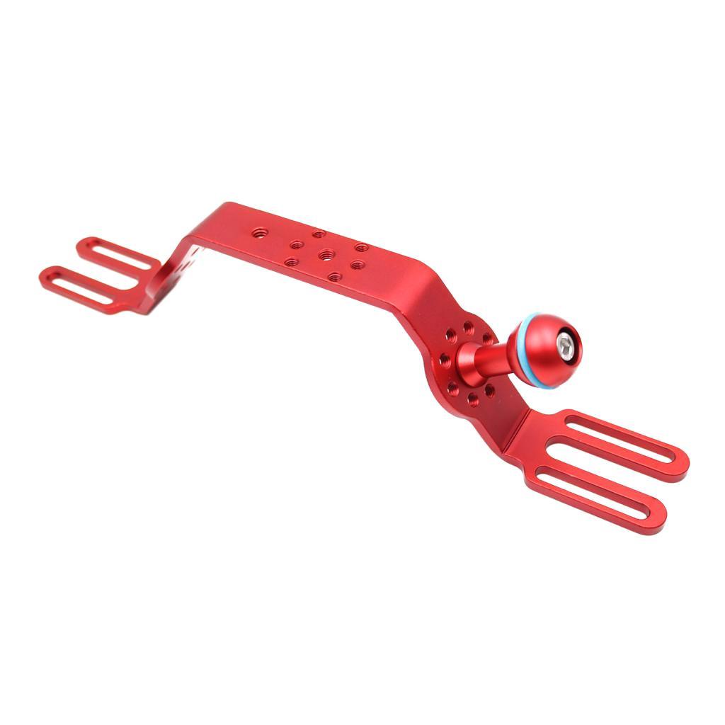 Aluminum Alloy CNC DSLR Camera Handle Grip Stabilizer Hand Grip Mount with Ball Head - Red