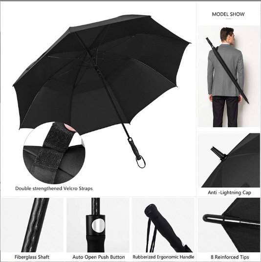 Ô Dù đi mưa che nắng Business, Golf Umbrella DOUBLE CANOPY (34 inch)