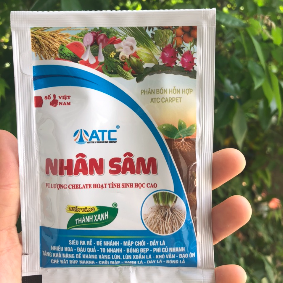 Phân bón vi lượng ATC Nhân Sâm- Hoa kiểng, rau màu- gói 28ml