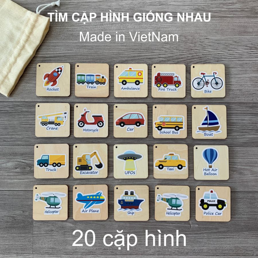 Tìm cặp hình giống nhau phương tiện giao thông