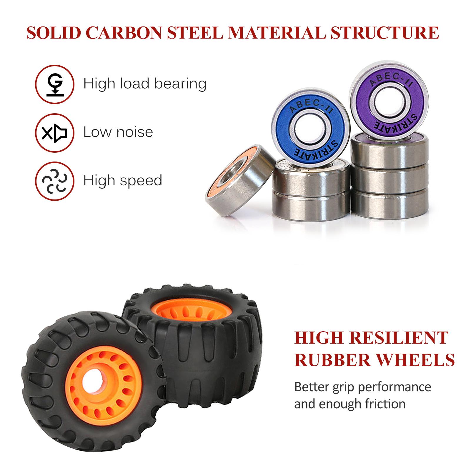 Skateboard Wheels and Bearings High Speed Low Noise Longboard Bearings Skateboard Replacement Wheels Longboard Wheel Set