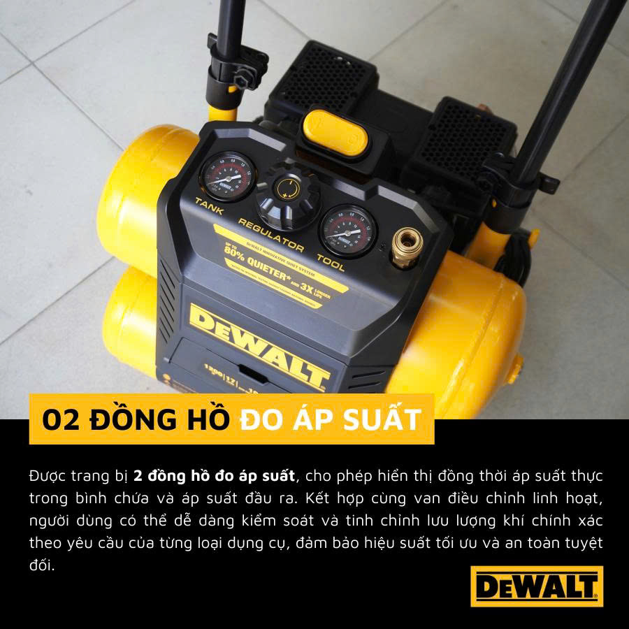 Máy nén khí không dầu 17L DeWALT DXCM3321782 - Hàng chính hãng