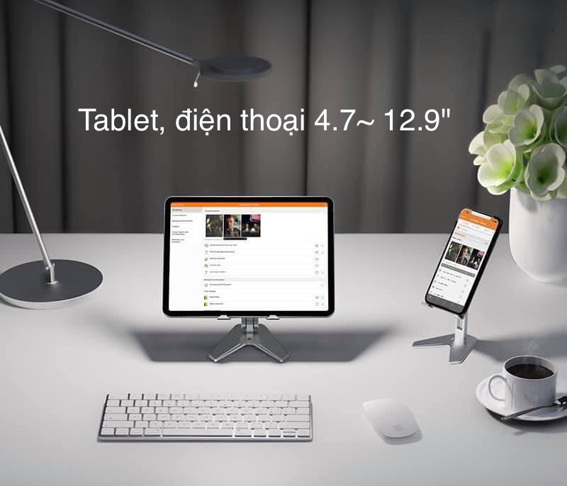 Giá đỡ điện thoại và máy tính bảng tablet hợp kim nhôm có thể gấp gọn P10 Vu Studio - Hàng chính hãng