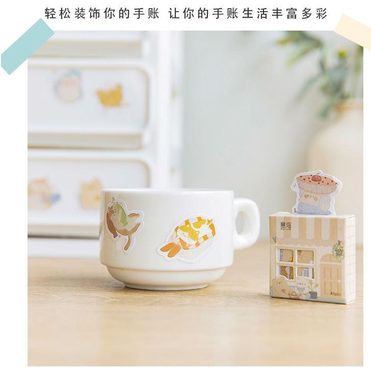 Bộ 45 Sticker Hàn Quốc hình Con Vật Tinh Nghịch dán trang trí E94