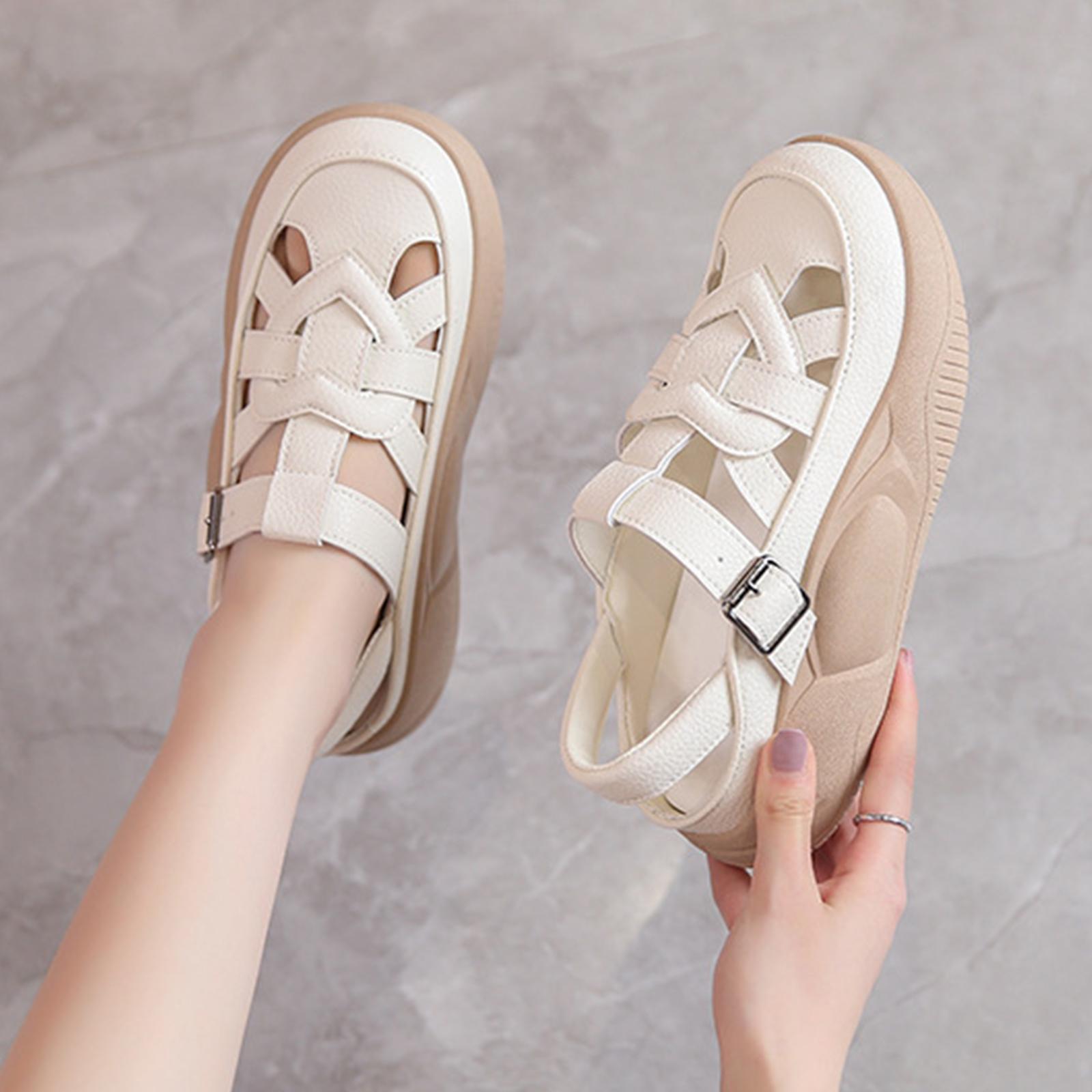 Women's Platform Sandals Soft PU Leather Sandals for Walking Dating Shopping