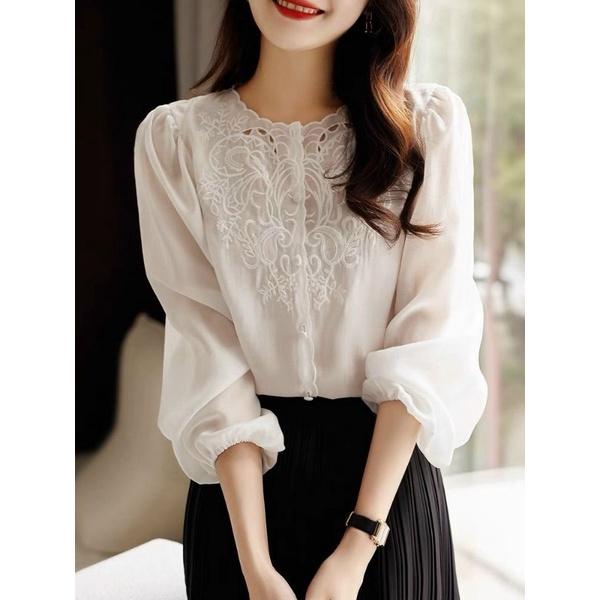 ÁO CỔ RĂNG CƯA THÊU CAO CẤP