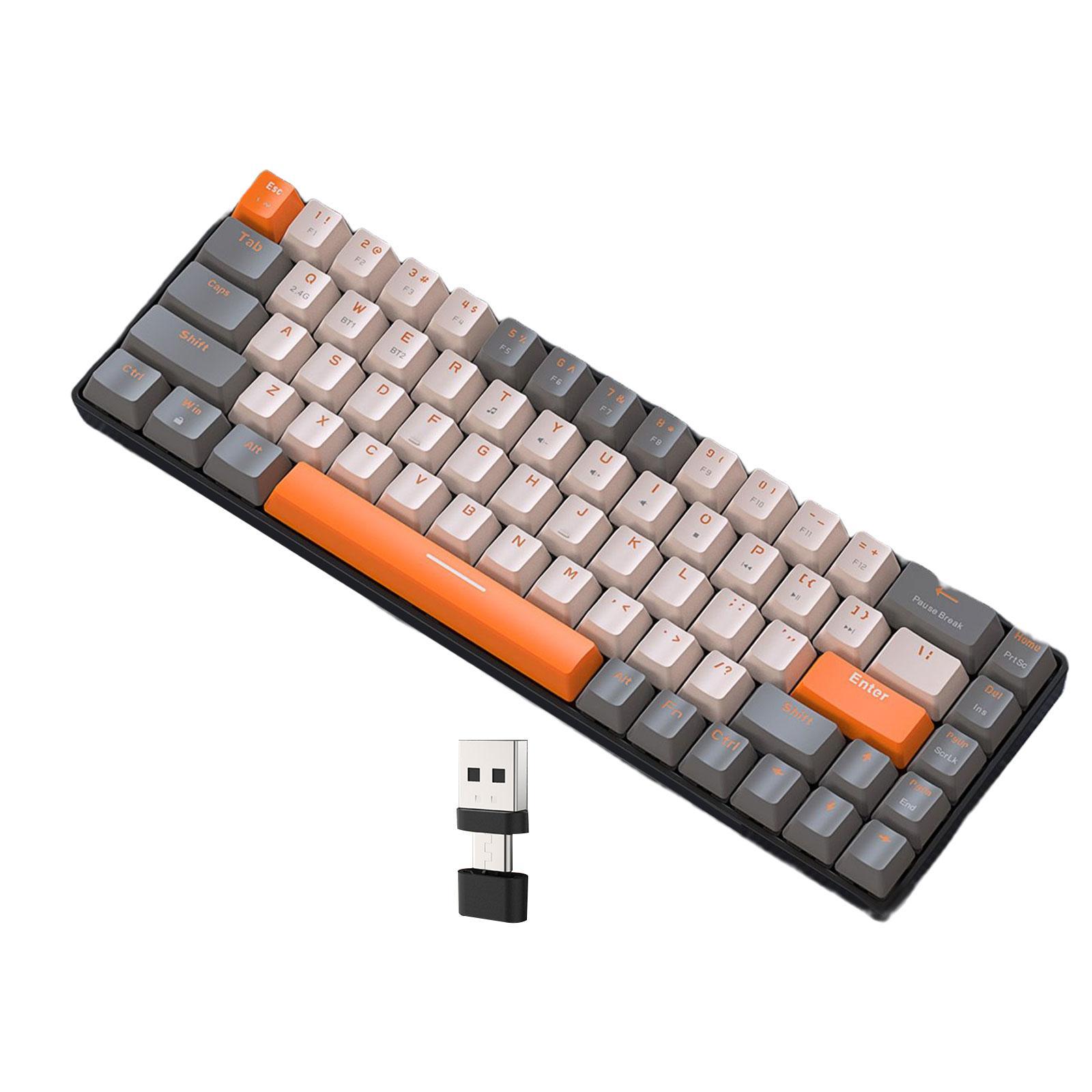 Mechanical Keyboard 2 Connection Methods PBT Key Caps Keypad for Laptop