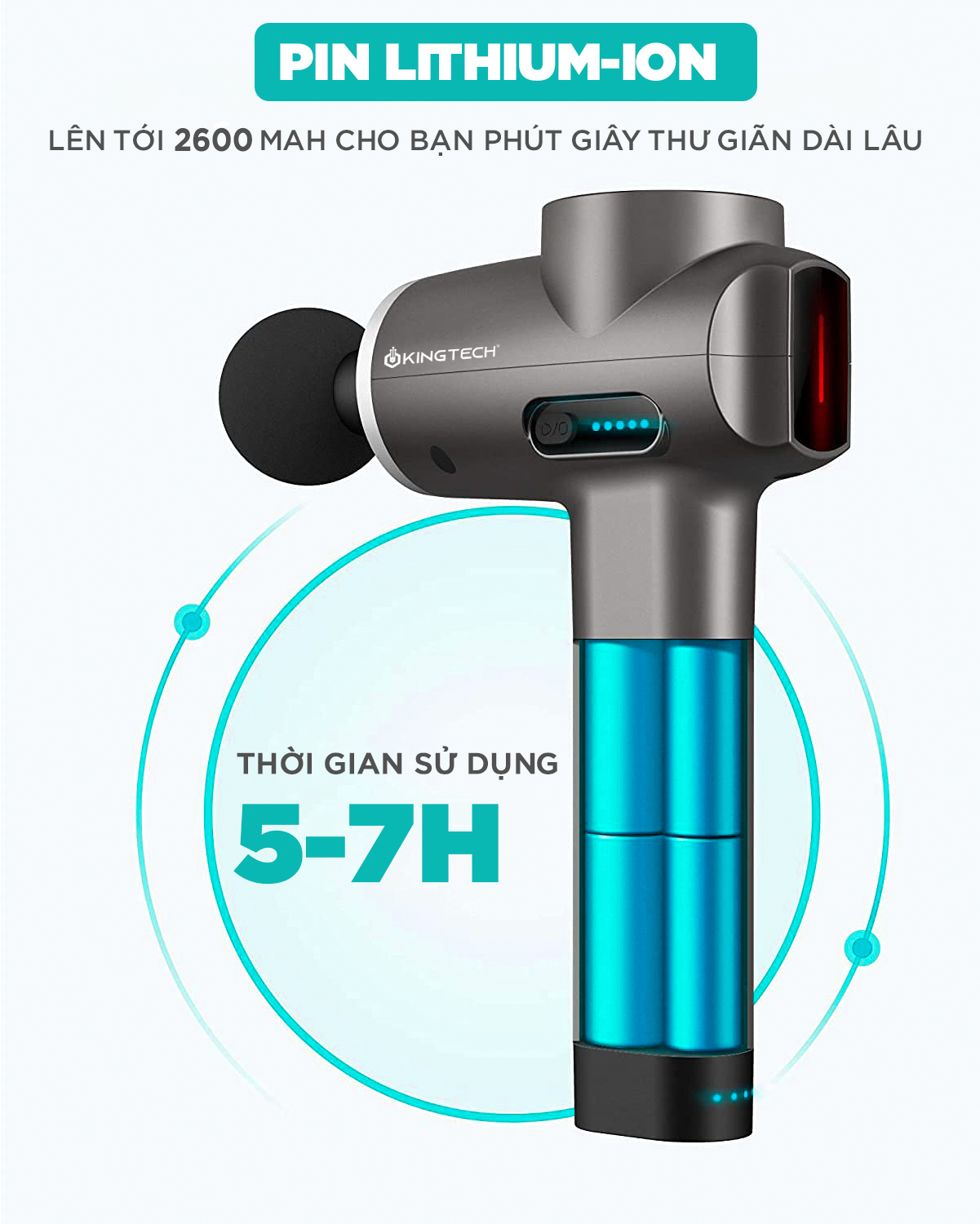 Súng Massage Cao Cấp KINGTECH MAX 1 - Máy Mát Xa Cầm Tay Dùng Động Cơ Không Chổi Than - Bản Nâng Cấp Cho Vận Động Viên, Gymer, Runner - Hỗ Trợ Mát Xa Chuyên Sâu, Thư Giãn, Giảm Đau, Phục Hồi Cơ Bắp - Quà Tặng Nam Nữ, Sếp, Doanh Nghiệp