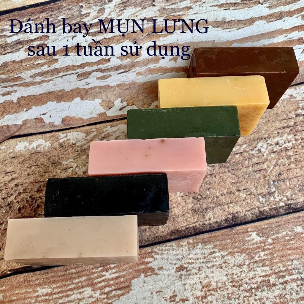 Combo 6 bánh xà bông bồ hòn dược liệu handmade tự nhiên 100% hạn sử dụng 18 tháng có giấy kiểm nghiệm