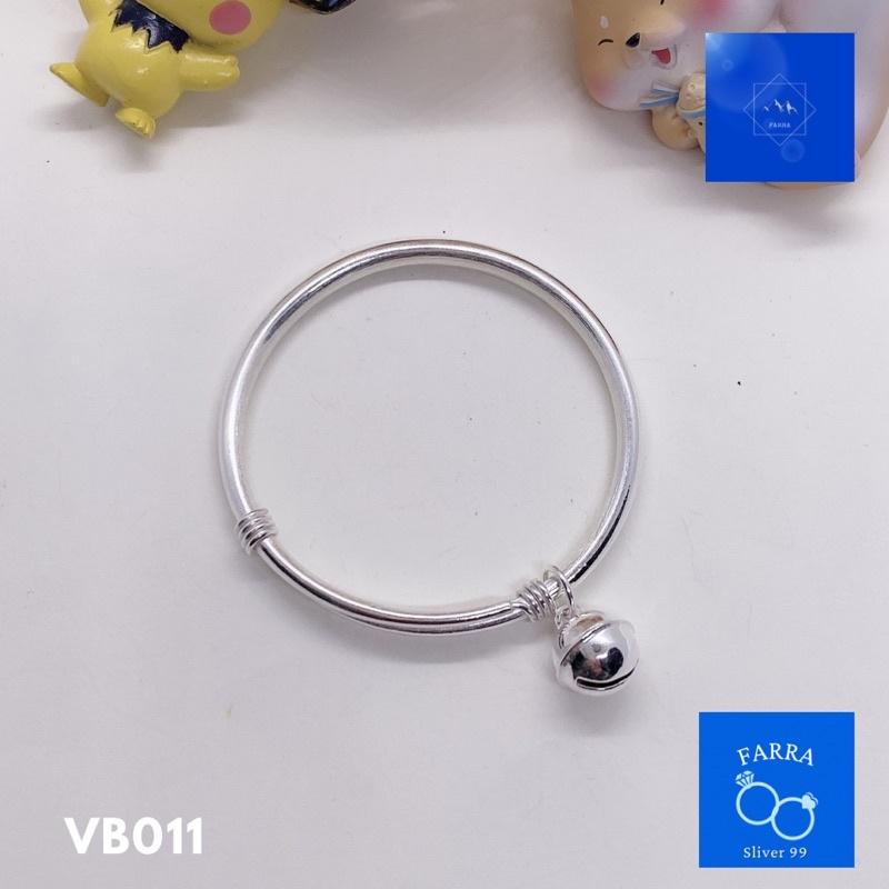 Lắc tay bạc cho bé trai, bé gái , lắc tay bạc S99 FARRA, lắc trẻ con có quả chuông - VB011