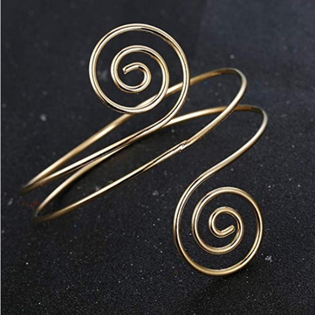 Women Upper Arm Band Armlet Multilayer Bangle Bracelet Jewelry Golden