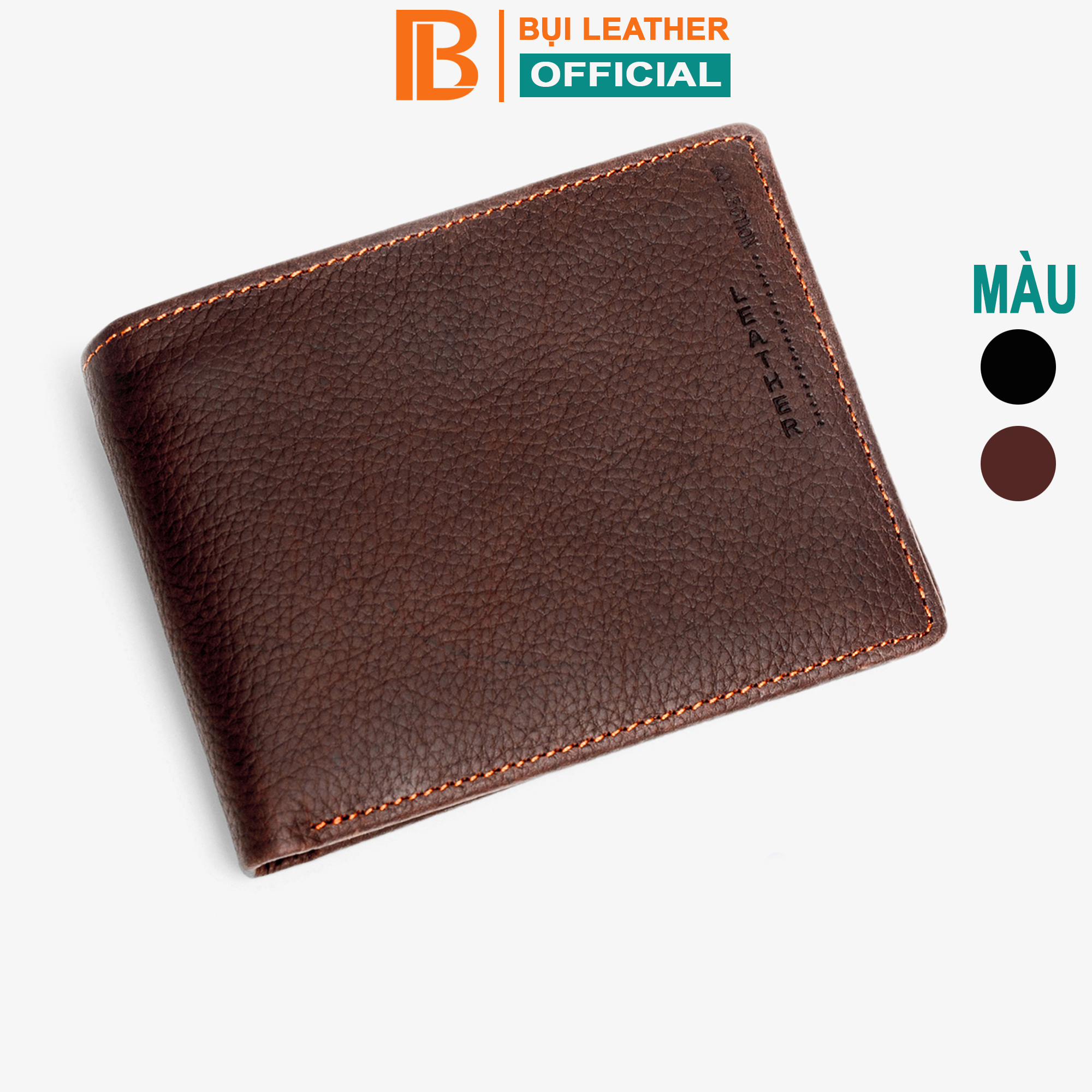 Ví nam, bóp nam da bò sáp Mexico Bụi Leather V102 - Bảo hành 12 tháng