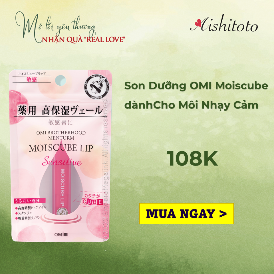 Son Dưỡng OMI Moiscube Lip Pure Oil Ngừa Thâm Môi, Dưỡng Ẩm Hiệu Quả (4g)