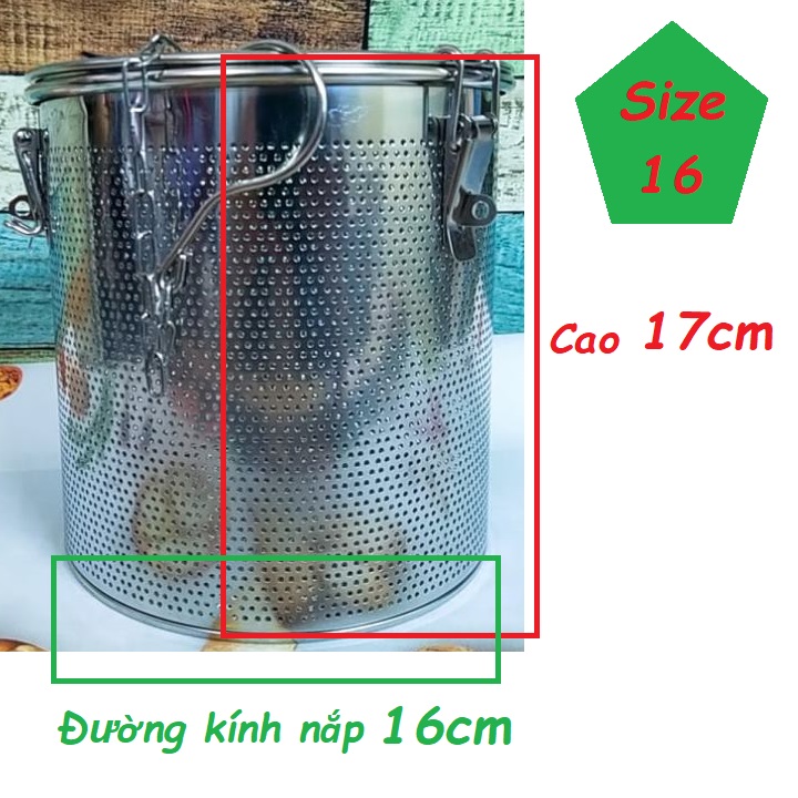 [Loại Lớn Sz16] Dụng Cụ Lọc Trà, Lọc Gia Vị INOX Cao Cấp, có móc treo tiện dụng - Size 16cm. Dụng cụ pha chế, chế biến lọc cặn bã xác trà, gia vị thực phẩm NHANH HIỆU QUẢ. Phù hợp cho Nhà hàng Bar, quán ăn, quán nước ĐẲNG CẤP