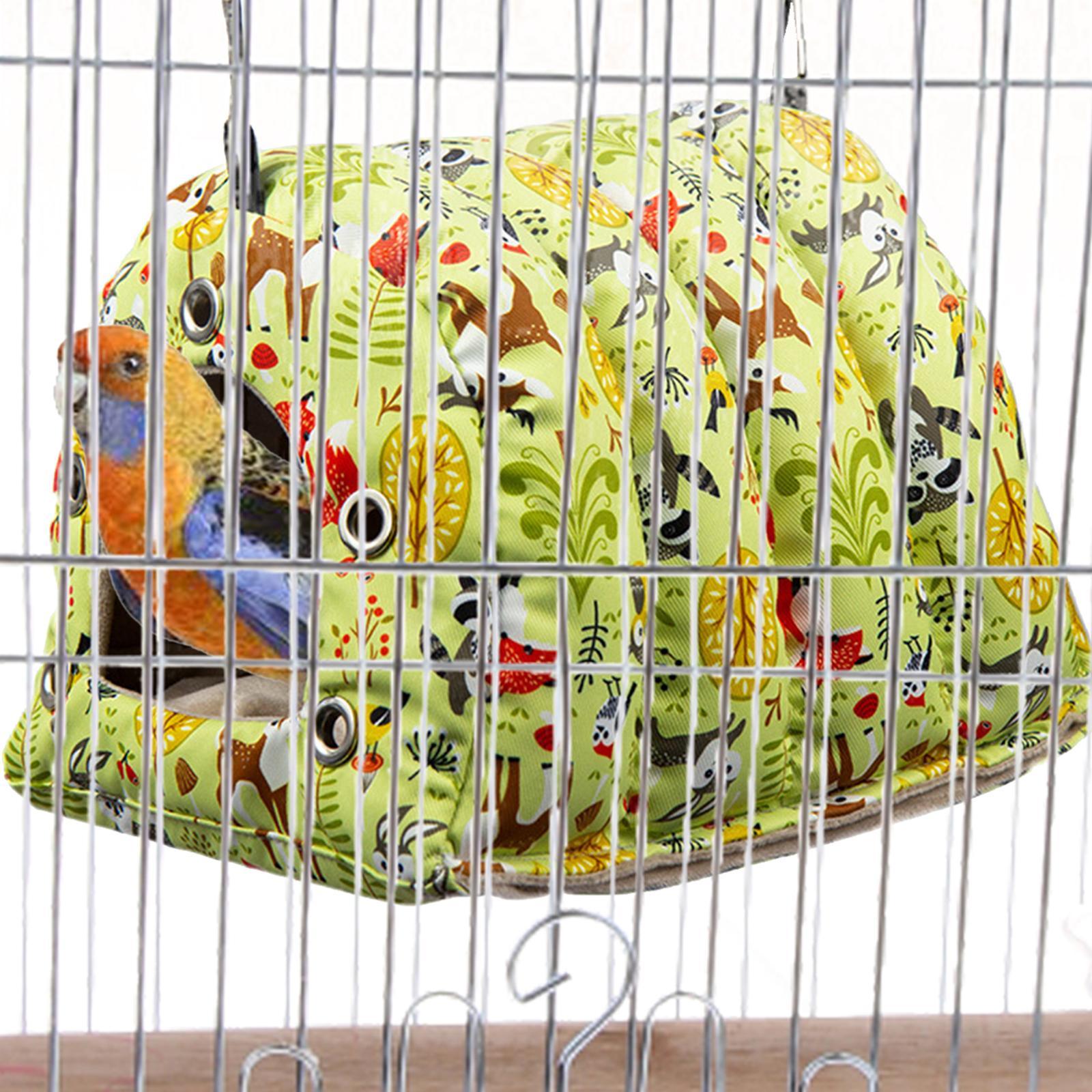Winter Parrot Cage Tent Hammock Cage Accessories Hut Bird Bed Removable Pads Plush Shed Toy Bird Nest for Parrot Lovebirds Finches Cockatoo