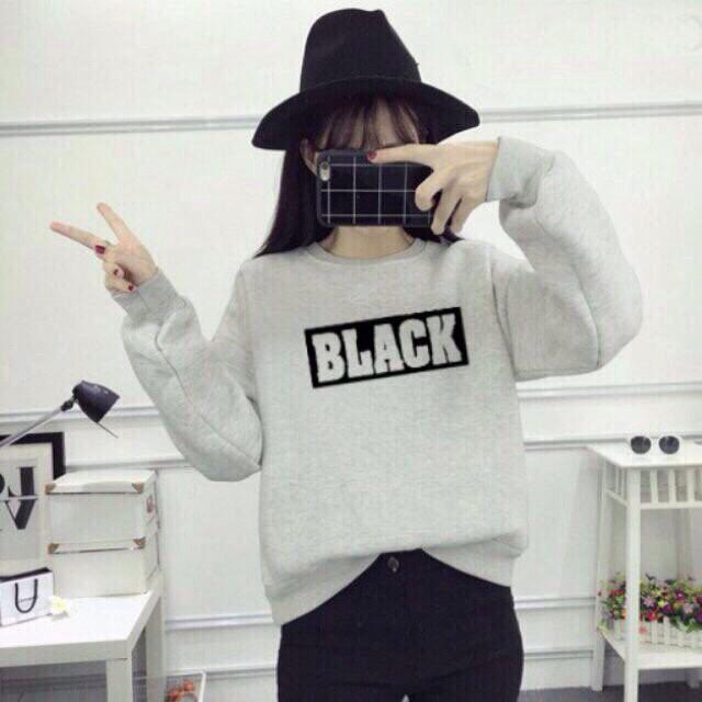 ÁO NỈ SWEATHER NAM NỮ BLACK có bigsize