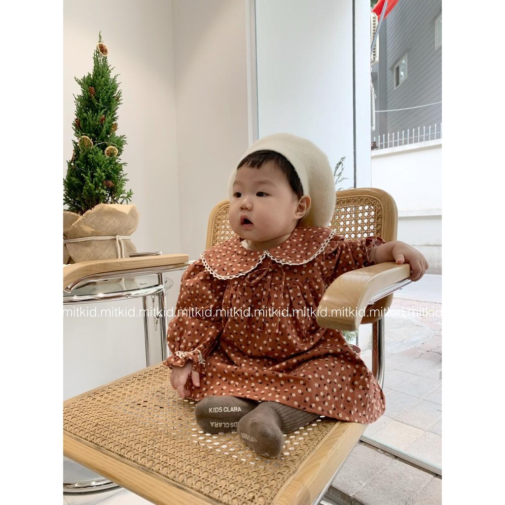 Váy hoa cổ bèováy hoa thời trang chất cà bông siêu ấm