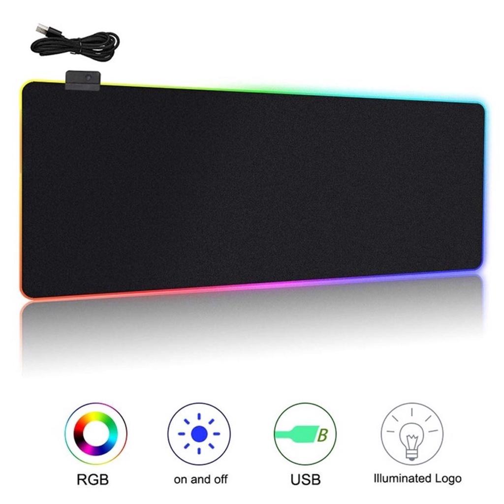 Lót chuột gaming LED RGB cỡ lớn (80 x 30 cm), Pad chuột chơi game LED RGB nhiều màu dày 4mm siêu bền