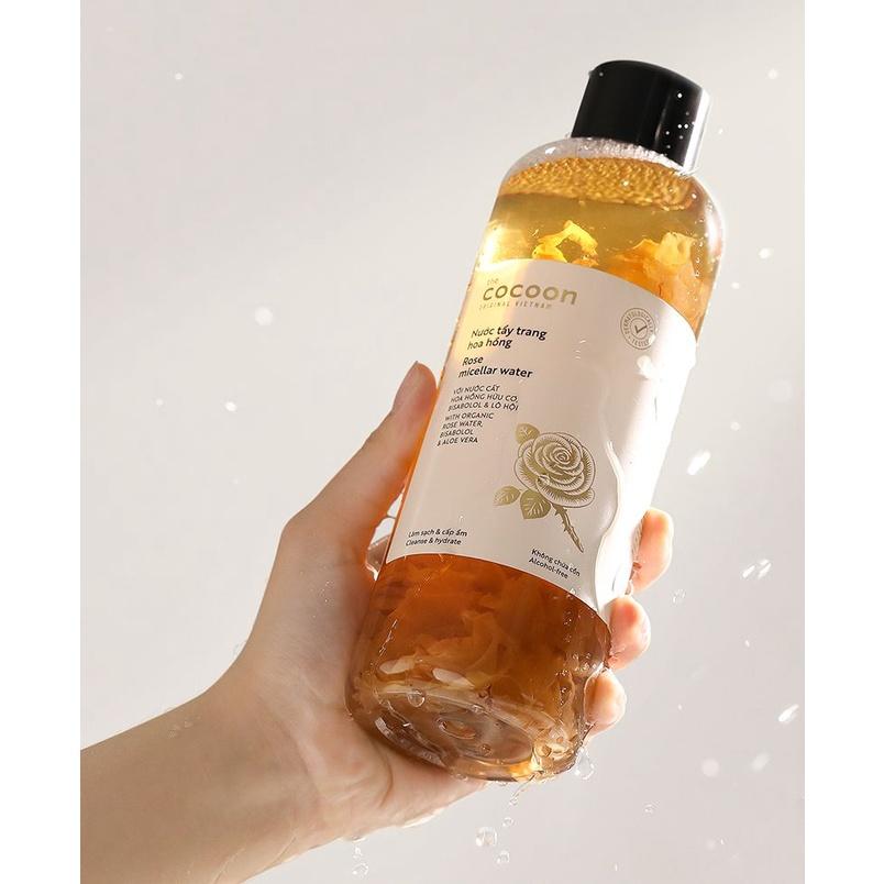 Nước Tẩy Trang COCOON Hoa Hồng Làm Sạch &amp; Cấp Ẩm 500ml Rose Micellar Water - Sản Phẩm Chính Hãng Tại Zitore