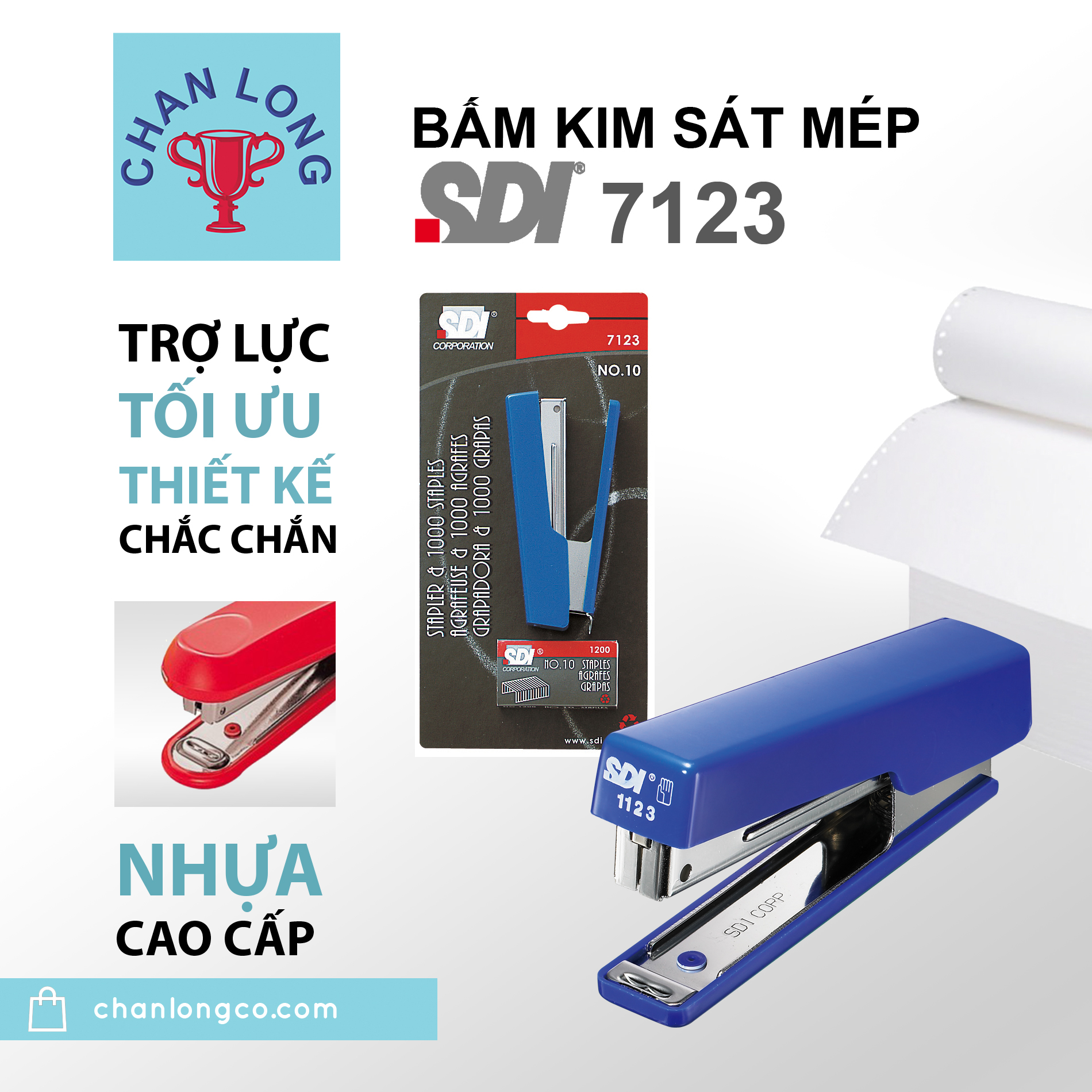 Bấm kim số 10 kèm kim SDI 7123