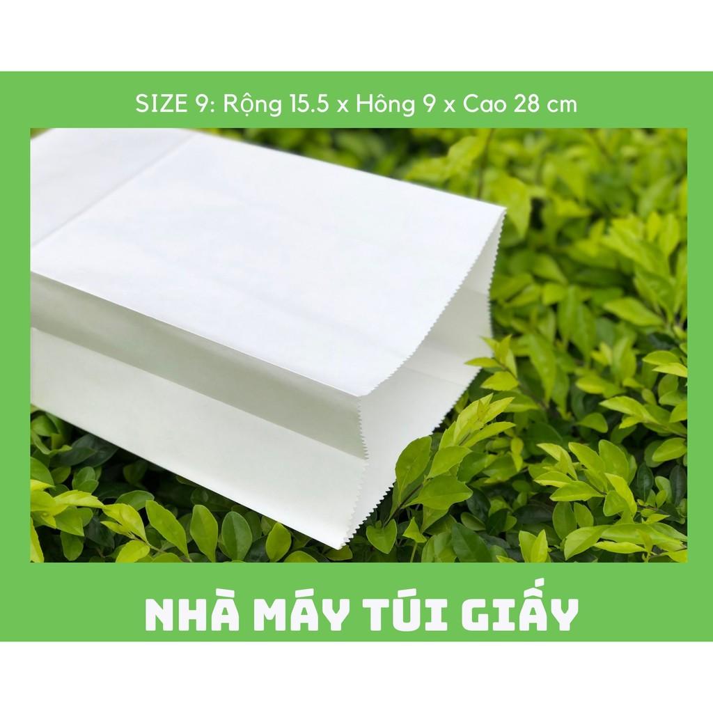 100 chiếc túi giấy kraft Nhật màu trắng Size 9 -15.5x9x28cm KHÔNG QUAI
