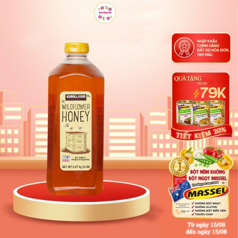 Mật ong KIRKLAND nguyên chất - KIRKLAND WILDFLOWER HONEY (2,27 KG)