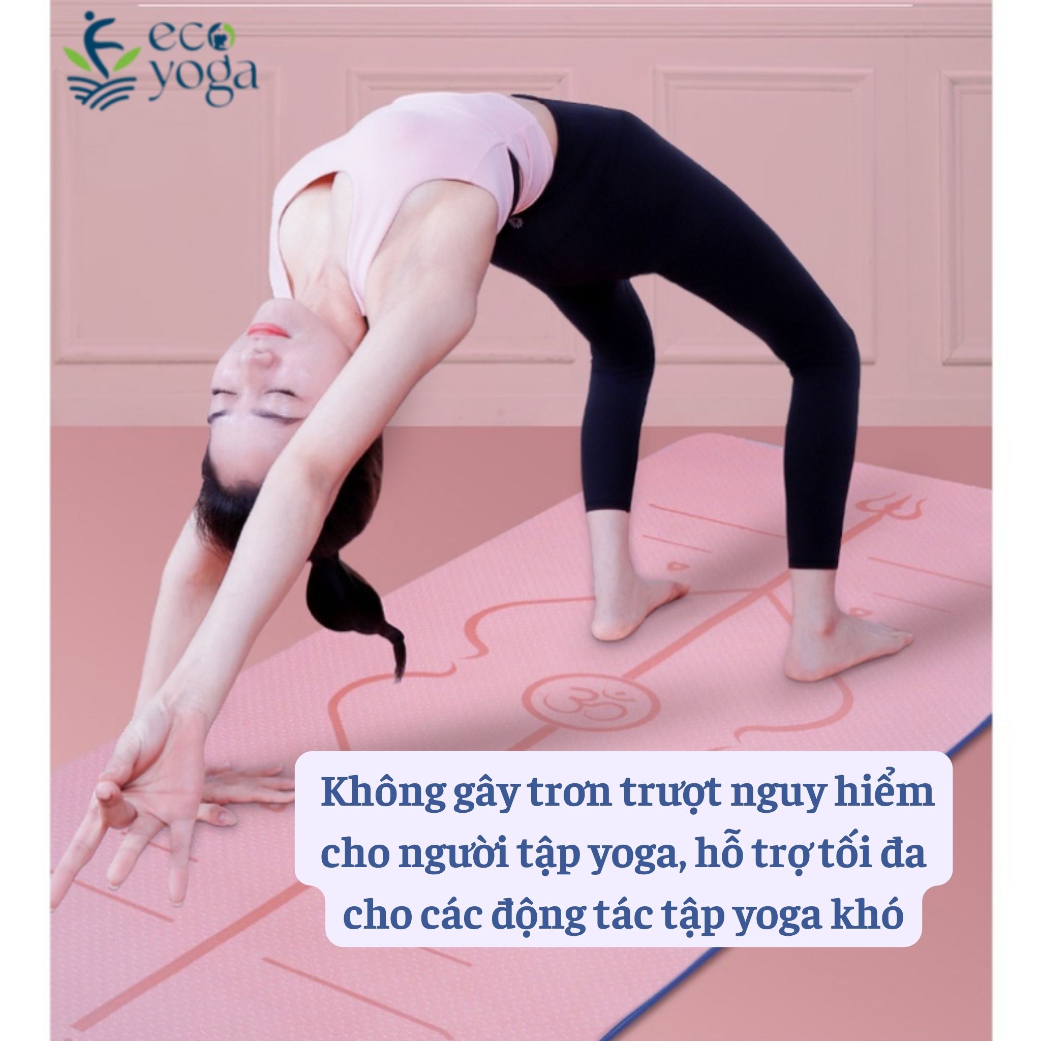 Thảm Tập Yoga TPE 8mm Định Tuyến, Thảm Dày Dặn, Chống Trơn Trượt, Thấm Hút Mồ Hôi, Đường Định Tuyến In Rõ Nét