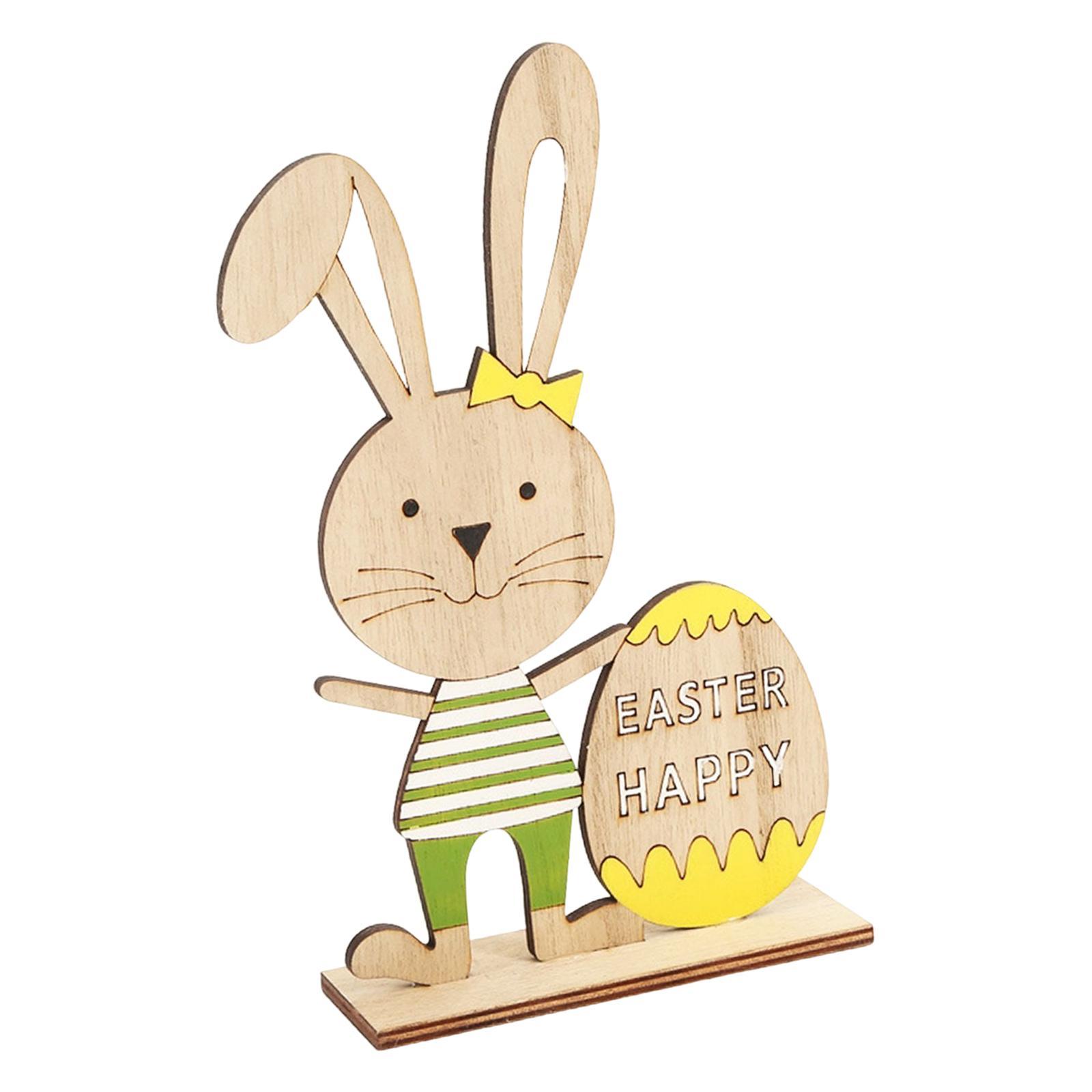 Wooden Easter Tabletop Decoration Sign Decorative Props for Office Party Supplies