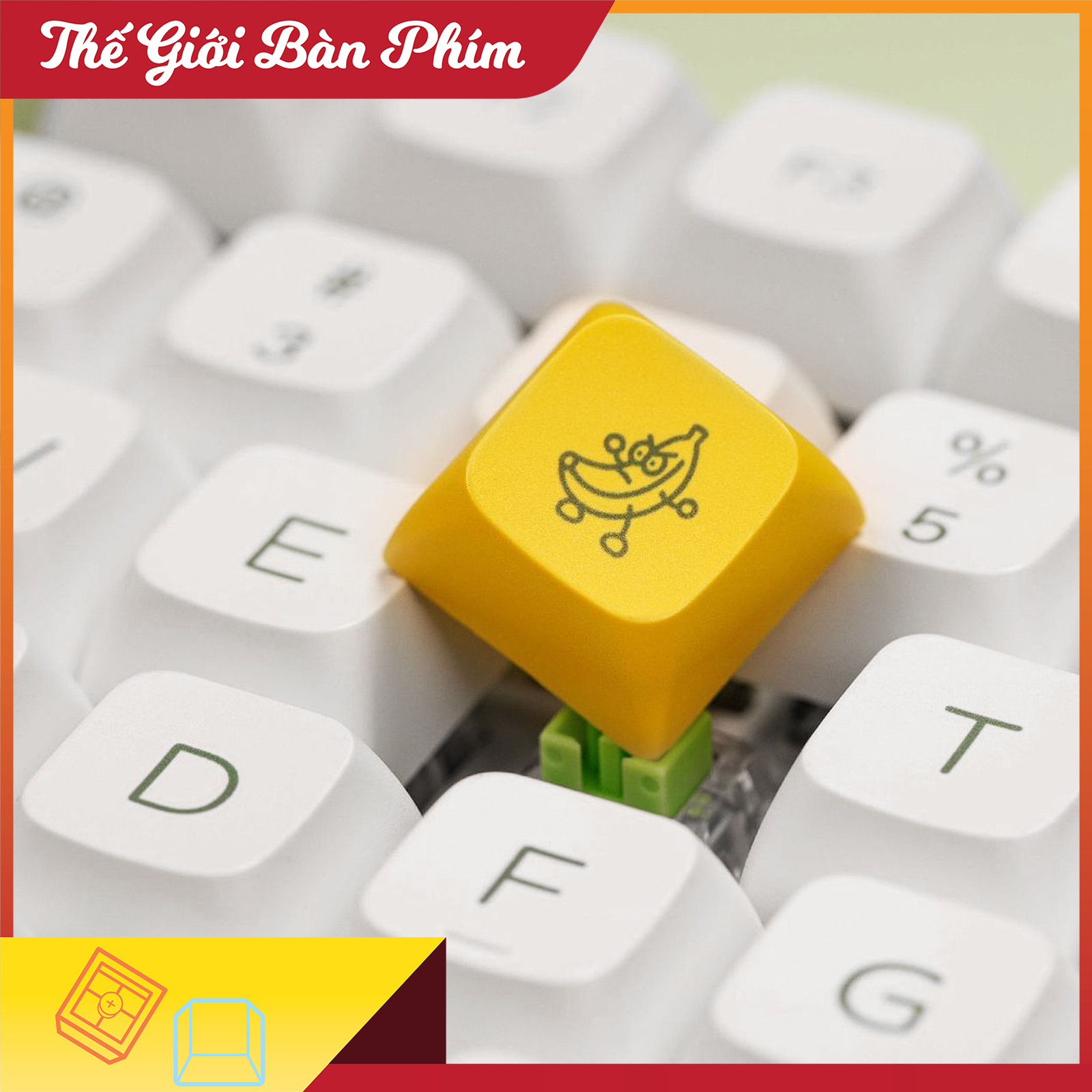 Keycap Banana PBT XDA Profile bàn phím cơ đầy đủ 124 phím