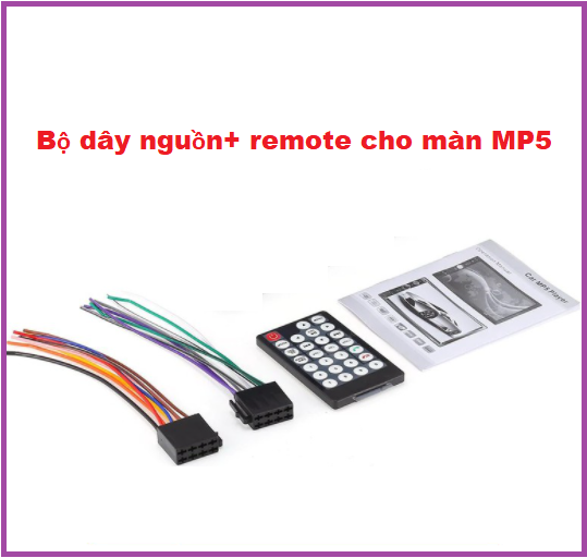 Bộ dây nguồn và điều khiển remote cho màn MP5,màn 9in 2DIN. phụ kiên ô tô, xe hơi