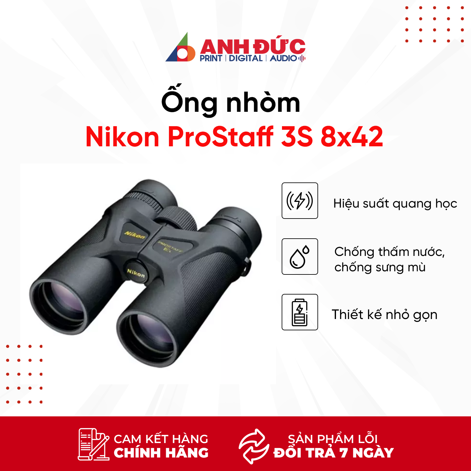 Ống nhòm Nikon ProStaff 3S 8x42 - Hàng Chính Hãng