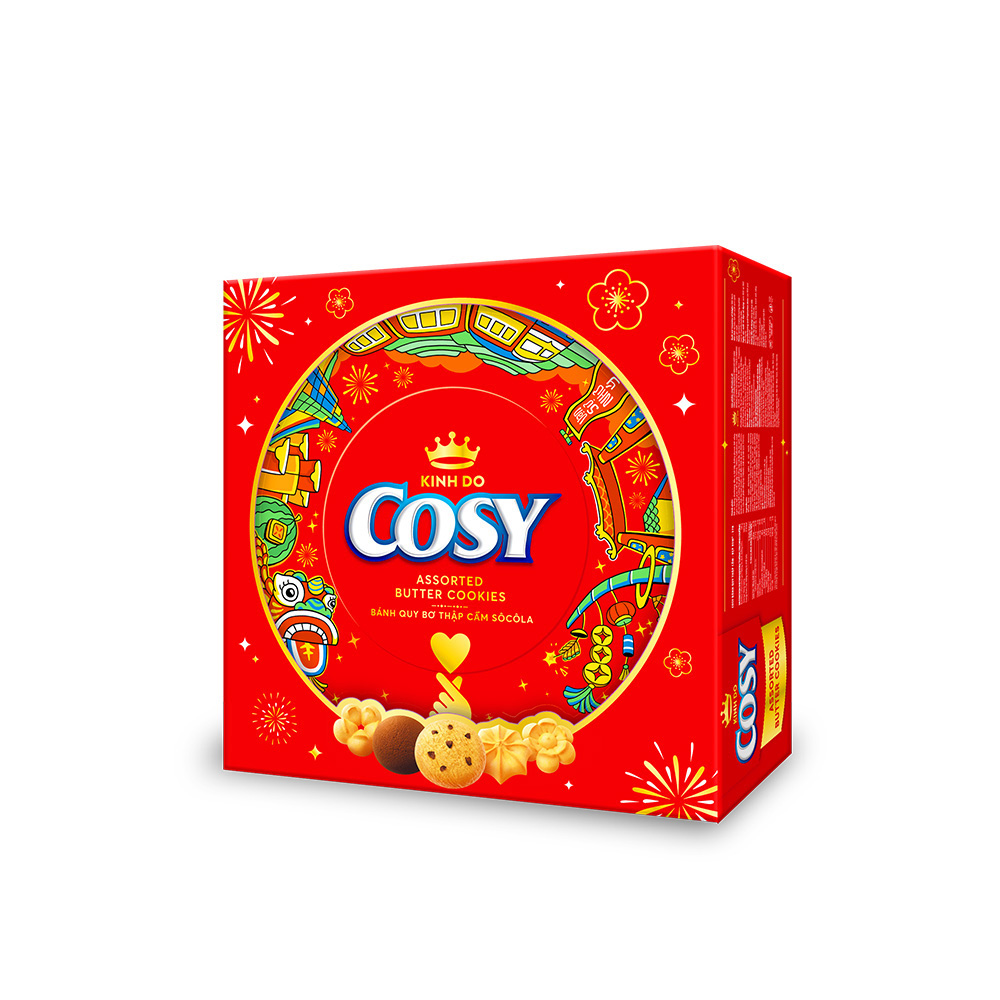 Cosy Tết - Bánh Quy Thập Cẩm SôCôLa - Hộp Thiếc 378g