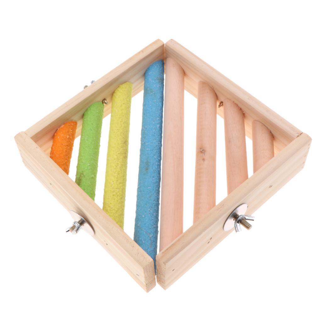 Pet Chinchilla Squirrel Parrot Toy Bird Perch Platform Stand Corner Cage Raw