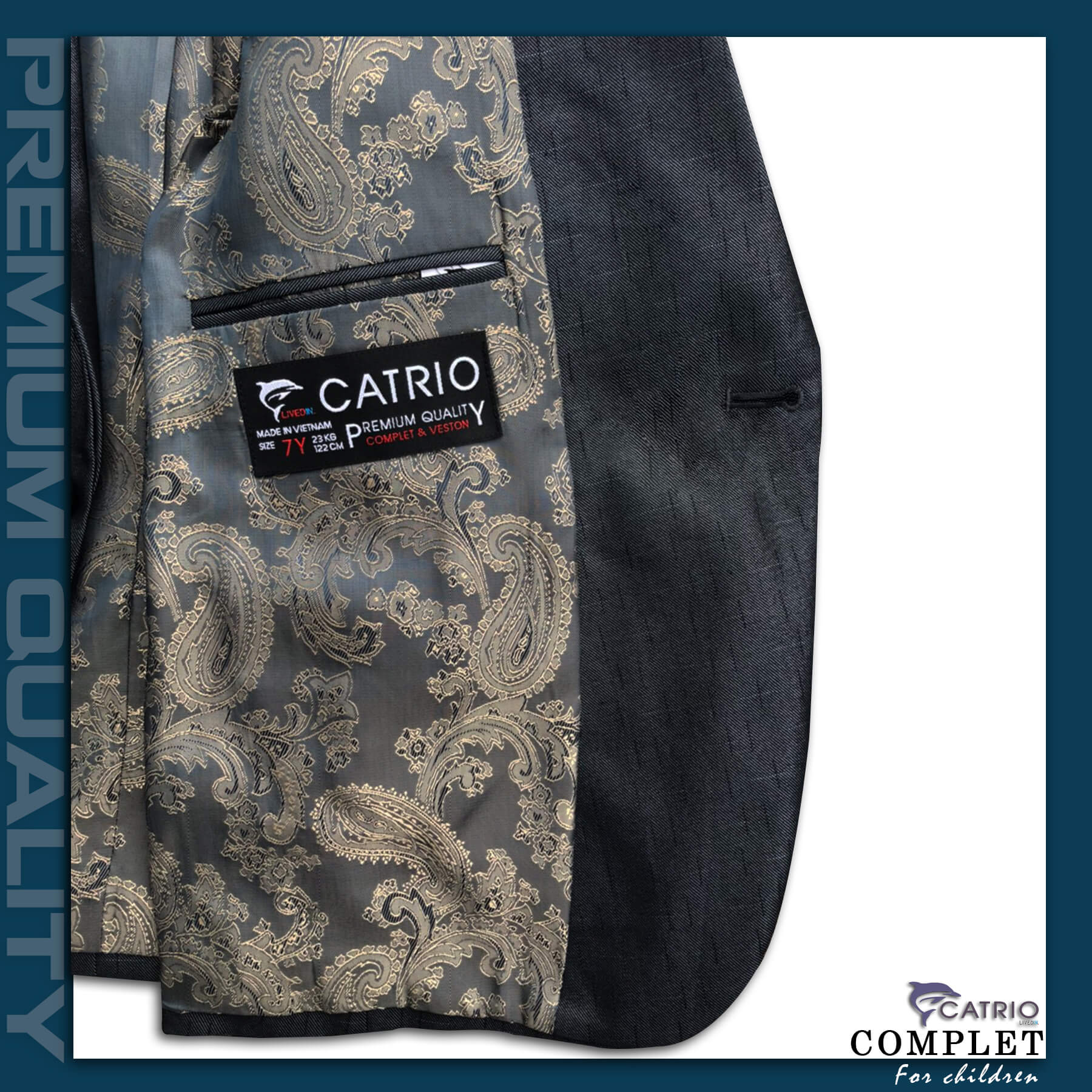 BỘ VEST BÉ TRAI CATRIO ACT 376 CHO TRẺ EM TỪ 7 TUỔI ĐẾN 10 TUỔI THUỘC BST QUẦN ÁO COMPLET VESTON TRẺ EM CATRIO MÙA TIỆC CƯỚI NĂM 2021