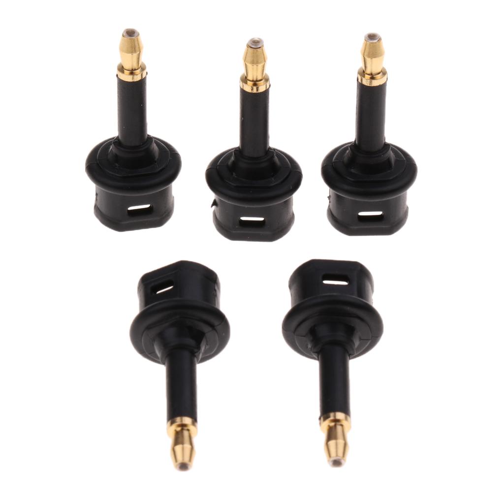 5xDigital Fiber Optic Toslink to 3.5 mm Mini Optical Audio Connector Adapter