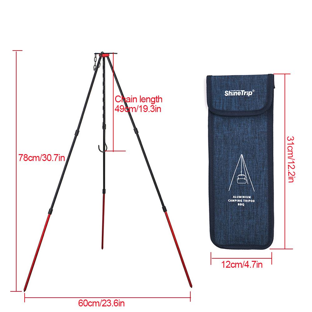 Giá đỡ Bếp cắm trại 3 chân được làm bằng thép không gỉ chất lượng cao