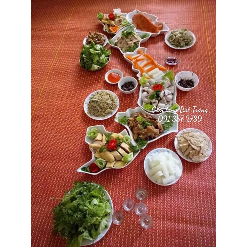 Bộ đồ ăn gốm sứ Bát Tràng trắng