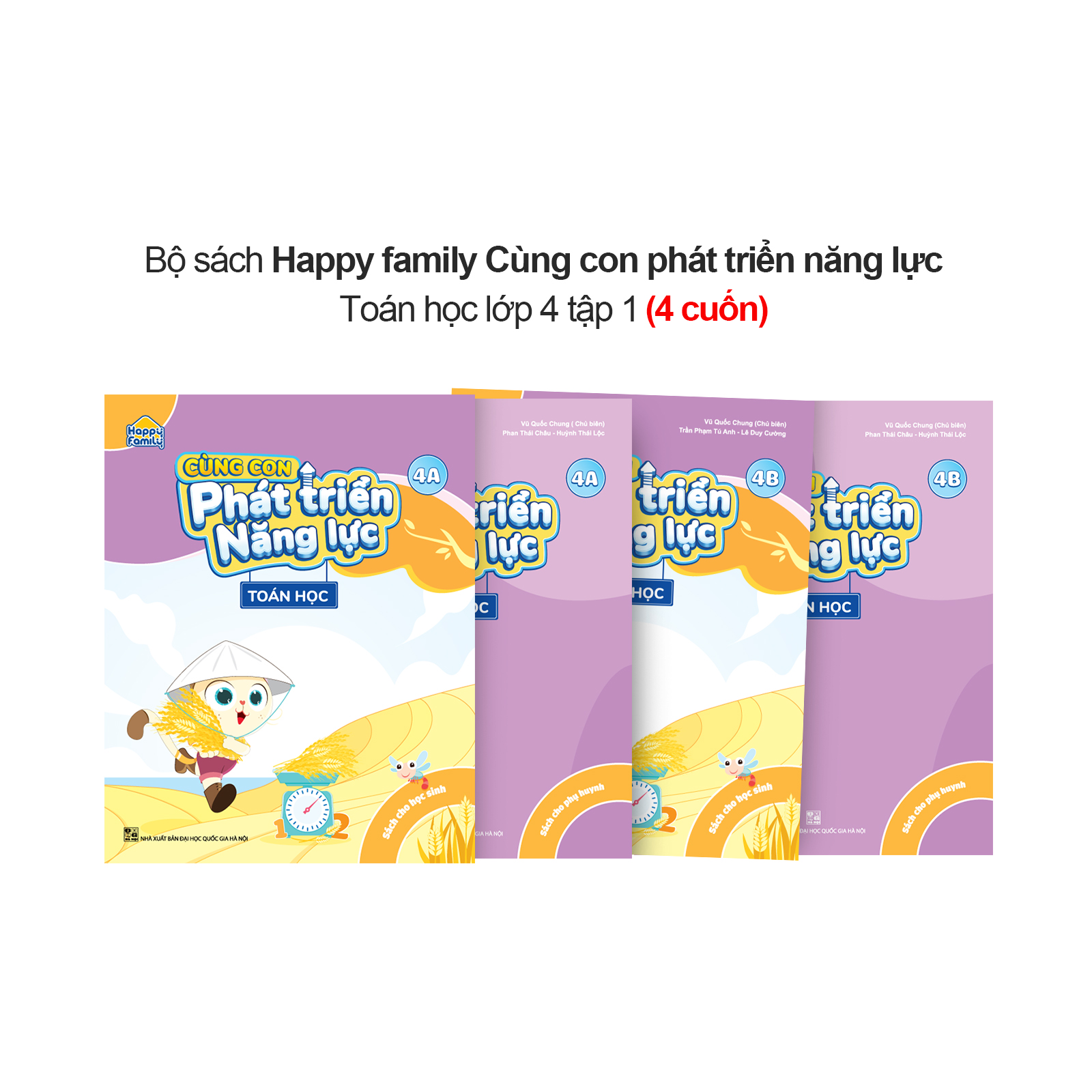 Bộ 4 cuốn Happy family Cùng con phát triển năng lực Toán lớp 4 tập 1