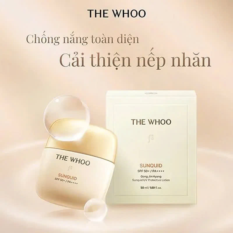 Kem Chống Nắng Chống Lão Hóa Whoo Gongjinhyang Sunquid UV Protective Lotion SPF 50+/PA++++ 50ml