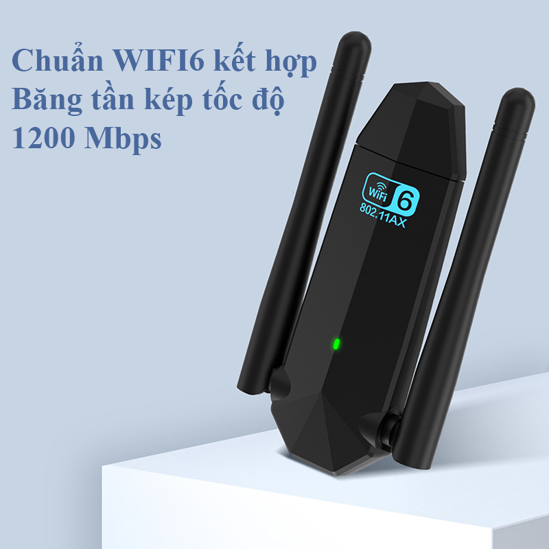 USB Wifi Cho PC 2 Râu Không Dây Băng Tần Kép 5Ghz 2.4Ghz 1300Mbps Bộ Thu Sóng Wifi Chuẩn Wifi5 Kiêm Card Wifi 802.11 AC B G N Điều Chỉnh Linh Hoạt 360 Độ Cổng USB 3.0 Tiện Lợi